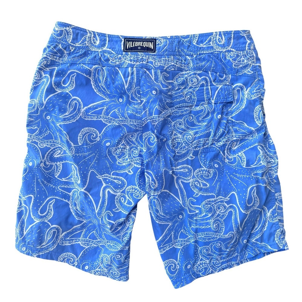 Vilebrequin Octopus Print Swim Trunks Mens XXL Light Blue & White Swimsuit 2XL - Picture 4 of 5